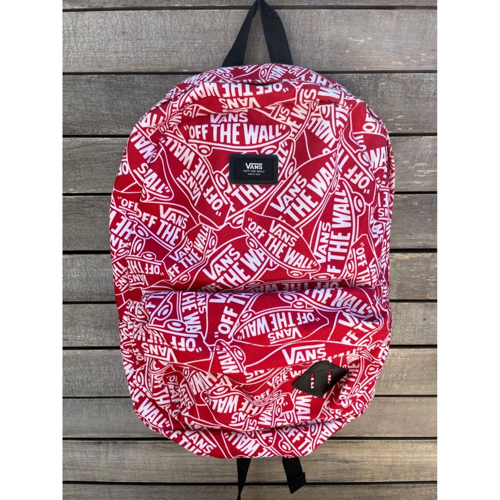 Vans Old Skool III Backpack Red White Off The Wall Logo Print VN000ONIXH5